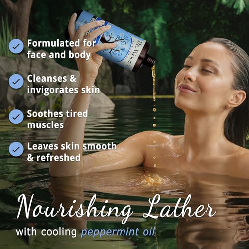 Dr. Woods Peppermint Liquid Castile Soap- Castile Soap with Pure Peppermint Oil, Body Wash for Men and Women, Organic Shea Butter, Natural Cleaner for Face, Hands, and Body - 32 Fl Oz, Pack of 3