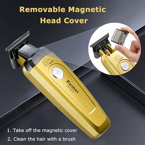 KEMEI 90-5 Men¡¯s Hair & Beard Trimmer, Zero Gap DLC Blade, 7500 RPM Cordless Trimmer for Barbers