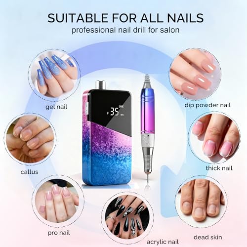 MelodySusie Professional Cordless UV Nail Lamp with Metal Base, P-Plus30GT Nail Dryer with Smart Sensor for Salon & DIY Home Use Fast Cures All Hard Gels, Especially Extension & Glitter Gel Polishes