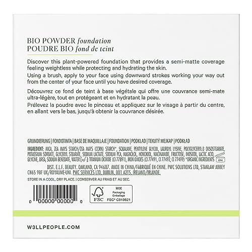 Well People Bio Powder Foundation, Lightweight & Hydrating Foundation For Perfecting & Smoothing Skin, Semi-Matte Finish, Vegan & Cruelty-free, 11C