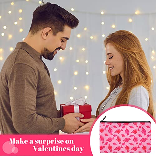 Reginary 14 Pcs Valentines Makeup Bag Bulk Valentine Galentines Day Gifts Heart Cosmetic Bags Pink Red Travel Pouches with Zipper Toiletry Purse Party Favor Gift for Women, 14 Styles