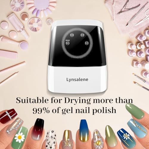 132W UV LED Nail Lamp,Rechargeable UV Light for Gel Nails with 4 Timers & LCD Screen,Prefsssional LED Nail Lamp Nail Dryer Fast Curing for Salon & Home Use