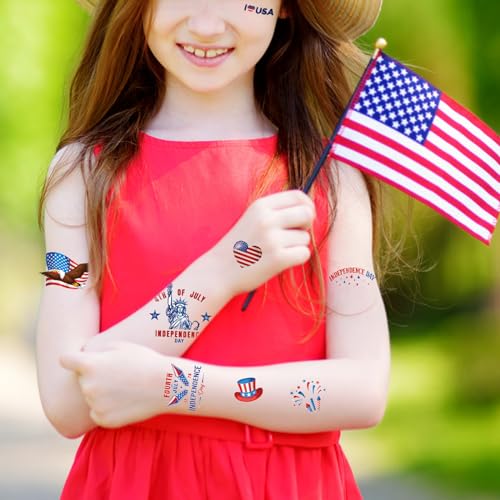 4th of July Decorations Temporary Tattoos