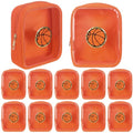 Reginary 12 Pcs Basketball Party Favors Basketball Makeup Bags Bulk with Chenille Patch Valentine Team Gifts Waterproof Travel Size for Women