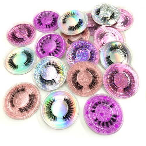 False Eyelashes 10 pairs Natural Look Eyelashes, 5D Faux Mink False Lash Bulk Fluffy Wholesale Lashes 12-14mm