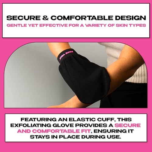 Fake You! Exfoliating Mitt for Body ? Premium Body Exfoliator Mitt for Smooth, Radiant Skin ? Reusable Exfoliator Glove for Dead Skin Removal ? Elastic Cuff for Secure Fit