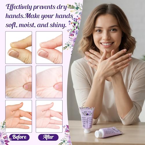 50 Pack Christian Hand Lotion Bulk Gifts for Women Mother's Day Gifts Bible Mini Travel Hand Lotion for Women Church Appreciation(Purple Flower)
