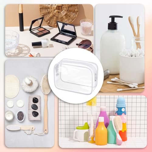 28 Pack Clear Cosmetic Bags Makeup Bags Bulk, Portable Waterproof Travel Toiletry Bag Organizer Plastic Toiletry Carry Pouch with Zipper, for Travel Women Men Bathroom Organizing, 7.1"x 4.7"x 2.4"