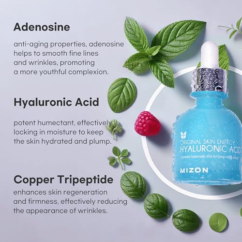 MIZON Hyaluronic Acid 100 Serum ? Pure Hyaluronic Acid for Deep Hydration, Plumping & Skin Barrier Support ? Lightweight K-Beauty Ampoule for Glass Skin Glow (1.01 fl. oz)