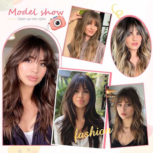 Clip in Bangs 100% Real Human Hair, Wispy Bangs Hair Clip, Fake Bang Fringe with Temples Hairpieces for Women Daily Wear (Natural Black, Wispy Bangs)