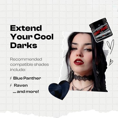 MANIC PANIC Cool-Toned Black Color Depositing Conditioner - Love Color Hair Conditioner Keeps Hair Vibrant, Nourished & Refreshed - Formulated with Shea Butter & Quinoa - Black Kat (8oz)