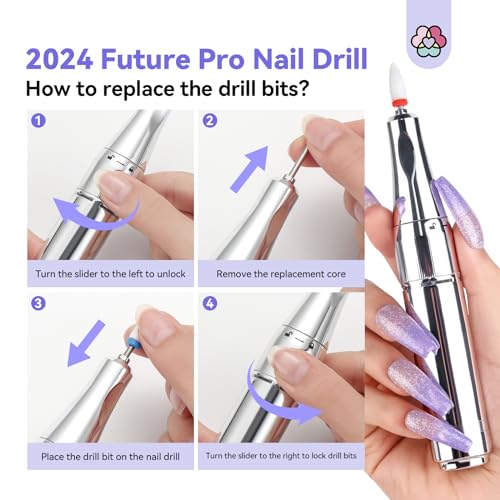 SAVILAND Professional Electric Nail Drill : 40000RPM Portable Nail Drill Kit E File with Drill Bits Rechargeable 6000mAh for Acrylic Gel Nails for Salon Home, Y2K
