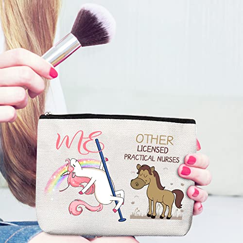 BoomBoomGifts Christmas Gifts for LPN,LPN Nurse Zipper Makeup Bag Cosmetic Pouch,LPN Nurse Travel Toiletry Pouch Organizer Bag,LPN Nurse Compact Mirror,LPN Nurse Gifts