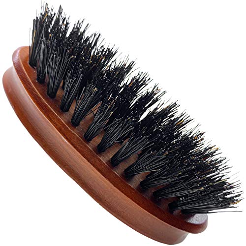 Murai by Giorgio GM4F Firm Boar Bristle Beard Brush - Travel Brush for Men's Skin Care and Grooming
