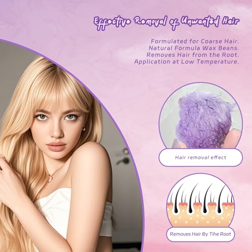 Hard Wax Beads for Hair Removal, Sensitive Skin, 1.2lb Wax Beans with Lavender formula for Full Body, Bikini Brazilian Waxing, Arms, Legs, Face, Eyebrow