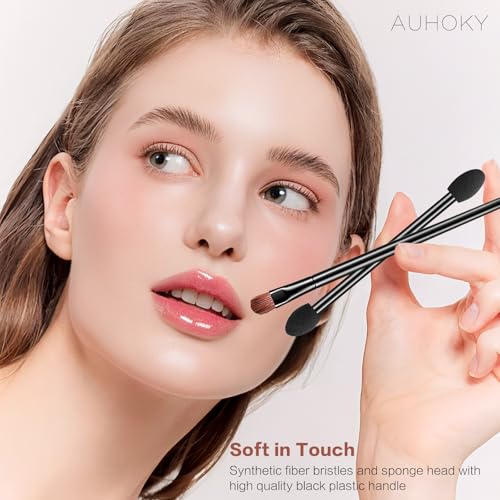AUHOKY 250Pcs Disposable Eyebrow Brush Set,100 Angled/Round Eyebrow Brushes, 100 Lip Brushes, 50 Double-end Eyeshadow Brushes, Cosmetic brushes Makeup Applicators Accessories Kit for Women Face Beauty