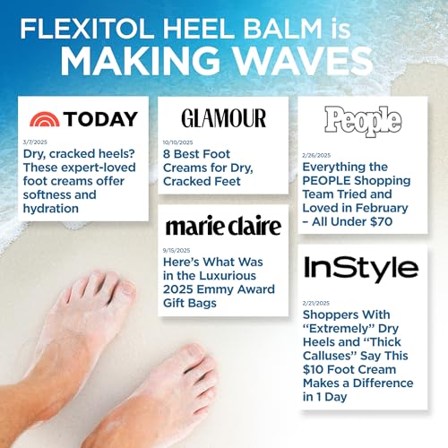 Flexitol Heel Balm Twin Pack, Cracked Heel Cream & Foot Balm, Intensive Hydration for Dry, Rough Feet & Heels, Urea-Based Moisturizing Cream, 4 oz Tube