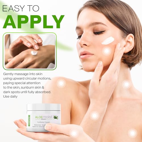 Organic Aloe Vera Face Cream & Body Moisturizing Cream, Natural Aloe Vera Lotion with Vitamin E Oil, Vitamin C, Retinol Cream, Shea Butter ? Anti Aging Face Moisturizer for Women, Dry Skin (8 oz)