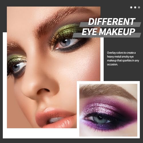 Black Eyeshadow Palette, 5 Colors True Black Chameleon Green Purple Color Changing Blush Eyes Multi-Use Dark Goth Makeup Pallet, Shimmer Matte Metallic Sombras De Ojos Kit for Daily Halloween2