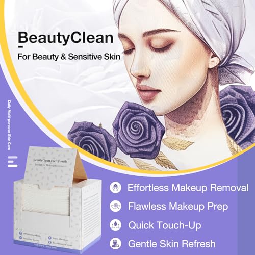 Disposable Face Towels(4 Box), Biodegradable Soft & Skin Friendly Face Towelettes Disposable, Makeup Remover Dry Wipes Tissue for Women, Facial Wash Cloth Travel