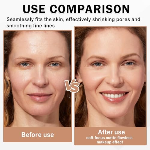 Mineral Powder Foundation, Loose Setting Powder Mineral Foundation Makeup, Lightweight Buildable Coverage for Face Natural Base Makeup 0.35 oz(01 Fair Light)