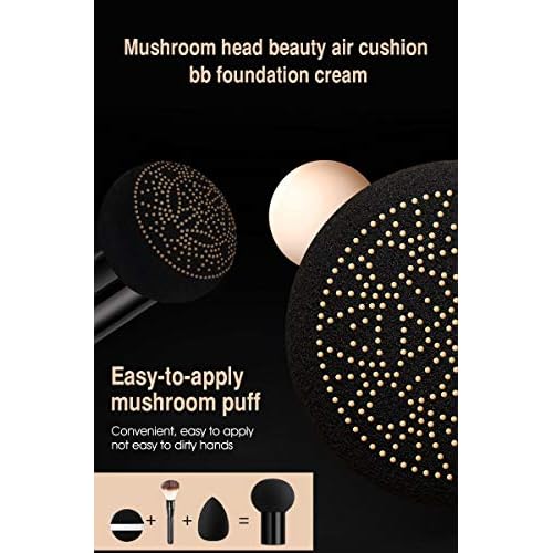 Air Cushion CC Cream Moisturizing Concealer Mushroom Head Brush Waterproof Makeup Foundation Moisture BB Cream for Women Girls (flower)