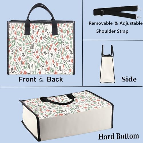 WZMPA Mahjong Luck Cosmetic Bag Mahjongs Inspired Gift Mah-jong Zipper Pouch Bag Mahjongs Merchandise (Mahjong BG)