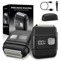 Electric Foil Shavers for Men: Mini Electric Razor for Beard/Face with 3 Floating Blades & LED Display, Cordless Face Shaver with IPX6 Waterproof Wet/Dry, USB-C Fast Chage & Travel Lock, Carbon Black