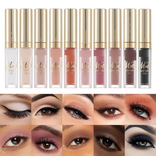 MAEPEOR Matte Liquid Eyeshadow 8 Colors Naked Smooth Creamy Eyeshadow Long Lasting and Waterproof Lightweight Cream Eye Shadow (P09 Oleander)