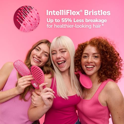 Wet Brush Original Detangler Hair Brush Bejeweled Style Kit - Ultra-Soft IntelliFlex Bristles - Detangling Brush Glides Through Tangles For All Hair Types (Wet Dry & Damaged) - 1 Brush & 1 Scrunchie