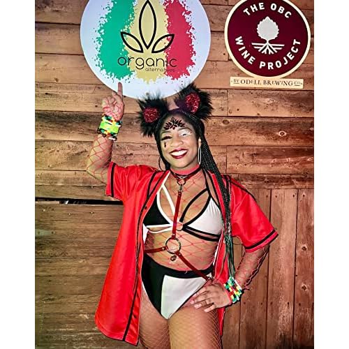 Neva Nude Demonica Red Face Crystal Sticker - Gems for Carnivals, Halloween, Festivals, Raves, & Parties | Medical Grade Adhesive, Waterproof, & Sweatproof | Made in USA