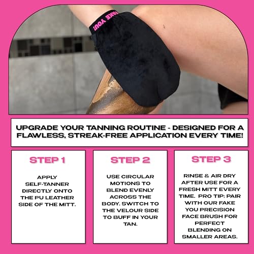 Fake You! Tanning Mitt - Dual-Sided Fake Tan Mitt for Flawless Application - Self Tan Mitt 100% Waterproof, Vegan & Cruelty-Free, No Stained Hands, Professional Finish