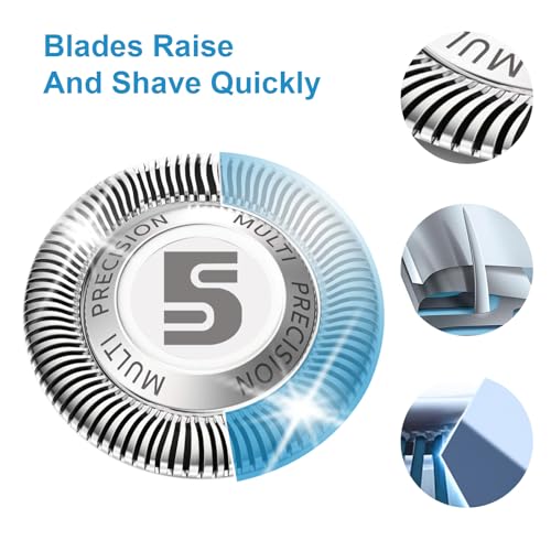 SH50 Replacement Heads for Philips Norelco Replacement Heads 5000 Series Shaver, Compatible with Philips Series 5000 (S5250, S5205, S5660/84, S5590/81,S5290/88,S5210/81), 6 pc-Pack