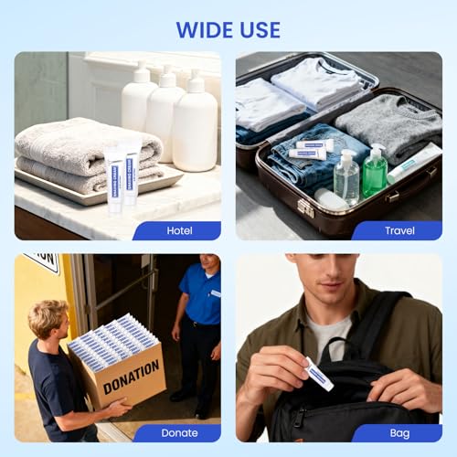 25 Pack Travel Size Shaving Cream Bulk,10ml/0.35fl oz Individually Wrapped Mini Disposable Shaving Cream in Bulk 1.2x2.8 inch Travel Size Toiletries Amenities for Guests,Homeless,Charity