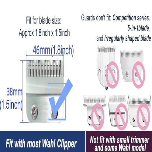 Professional Hair Clipper Guards Cutting Guides Compatible with Wahl Hair Clippers Trimmers - 3 Cutting Lengths 1 1/2¡± & 1/2¡± & 1¡±(1.5 & 3 & 4.5 mm) Fits Most Size Wahl Guide Combs - 3 Color Coded