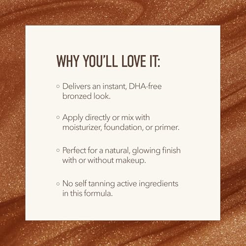 Nuda GlowDrops | Squalene, Ginger, Lavender, & Moringa-Infused Glow Bronzing Drops for Face | Lightweight, Buildable, & Blendable Liquid Bronzer Formula | Paraben & Sulfate-Free Serum, (30 mL)