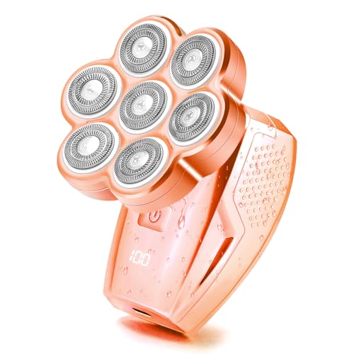 Electric Razors for Women Legs: 120min Long Time Use Rechargeable Body Shaver - Waterproof Wet Dry Hair Remover - Trimmer for Lady Face Public (Orange, M)