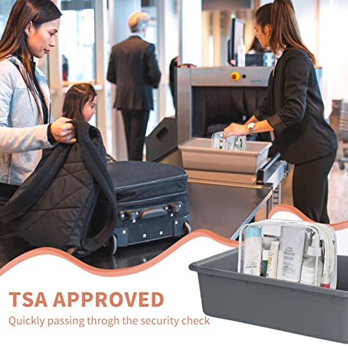 TISRATOK 24 PCS Clear Toiletry Bag for Women Men, Transparent Cosmetic Bag for Travel Makeup Organizer TSA Approved Pouch - White,Medium