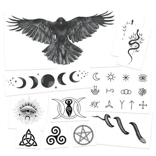 Cosplay Temporary Tattoos/Better than Make-up/Perfect for Halloween & RenFaires (Wiccan 11-Piece pack)
