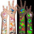 310 Pcs Luminous Temporary Tattoos For Kids,Mixed Styles Glow In The Dark Tattoos for Boys and Girls,Butterfly Dinosaur Pirate Mermaid Fake Tattoo Stickers,Glow Party Supplies Arts and Crafts