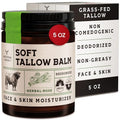 Beef Tallow for Skin - Tallow And Herbal Balm For Face - Gift Ready Box - Tallow Face Moisturizer - Tallow Balm - Grass Fed Tallow Face Cream Lotion (5.0 Oz, Herbal-Rose)