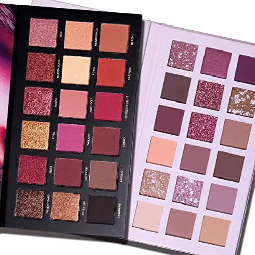 UCANBE 2Pcs Twilight Dusk & Aromas Nude Eyeshadow Palette Makeup Set, Matte Shimmer Glitter Pressed Pearl All Highly Pigmented Blending Powder, Natural Velvet Texture Eye Shadow Kit
