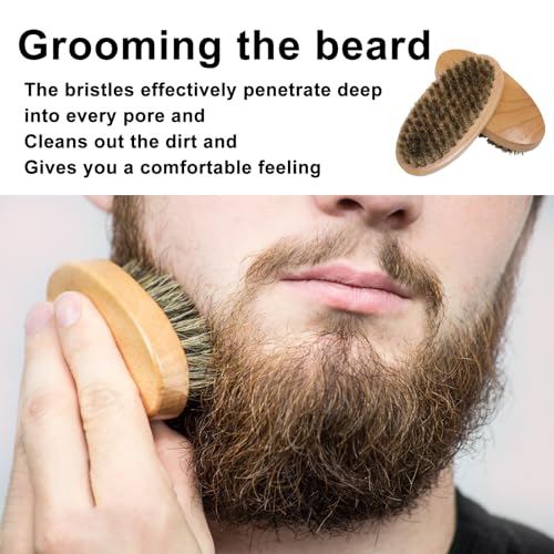 yueton 2PCS Nanzhu Beard Brush Men's Styling Beard Combing Brush Clean and Beautify Hair Combs for Long Beard Combing Hair Salon Cleaning Brush Fragmented Hair Cleaning Accessories