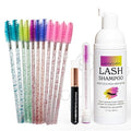 Eyelash Extension Shampoo | Eyelash Extension Cleanser with Brush and 12 Spoolies | Safe and Gentle Wash for Extensions and Natural Lashes | 1.7 fl oz 50ml Lash Shampoo