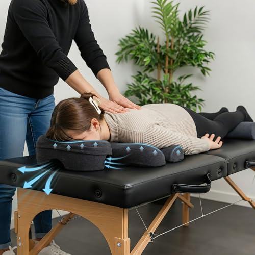Breast Pillow, Massage Face Down Pillow and Footrest Set, Women's Massage Bolster for Sleeping with Memory Foam Support and Non-Slip Bottom, Home Head, Chest and Foot Cushion for Spa, Bed