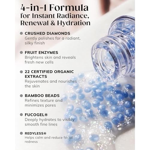 KAPLAN MD Diamond Contour Supercharged 1 Minute Daily Facial - Anti-Aging Serum for Face with Exfoliating Crushed Diamonds & Fruit Enzymes - Radiant & Smooth Skin for Women of All Ages - 1.35 fl oz