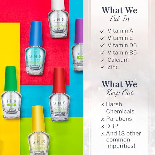 SNS Dip Powder Bases and Sealers Set, 5-Pack - Long-Lasting & Fast-Drying Nail Adhesives & More for Quality Manicures - Featuring Low-Odor Formulas to Be Used with Dipping Powders, 0.5 Fl Oz Each