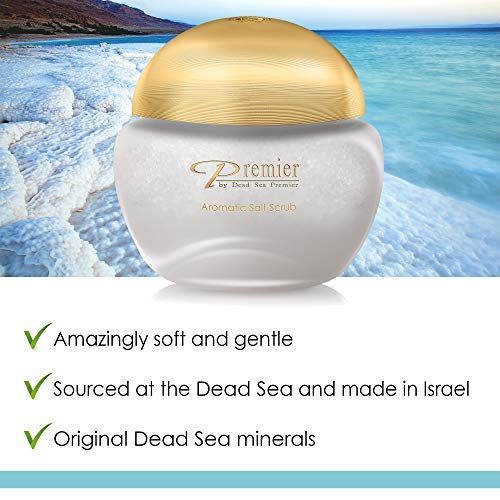 Premier Dead Sea Salt Scrub for Body Hands and Feet, Exfoliating with Jojoba Oil and Vitamin E, Natural Sea Salt Body Scrub for Women and Men, Exfoliator, Moisturizing 10.5 oz