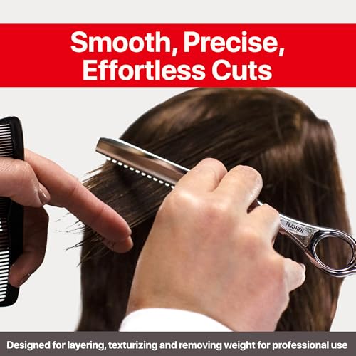 Feather Bonus Value Pack, Styling Razor Standard Blades - Professional Hair Cutting Blades for Styling, Shaping, Thinning - Single Edge Guarded Blade - Made in Japan -30 Counts +1 Blade Disposal Case