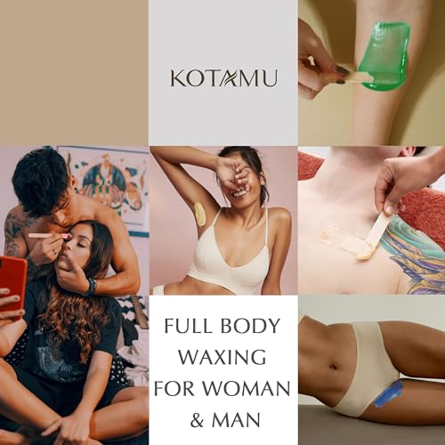 KOTAMU Black Digital Waxing Kit with Silicone Wax Warmer Liner for Home Salon - Professional Cream Hard Wax Beads for Sensitive Skin Hair Removal, Ideal for Body, Face, Bikini, and Brazilian Waxing